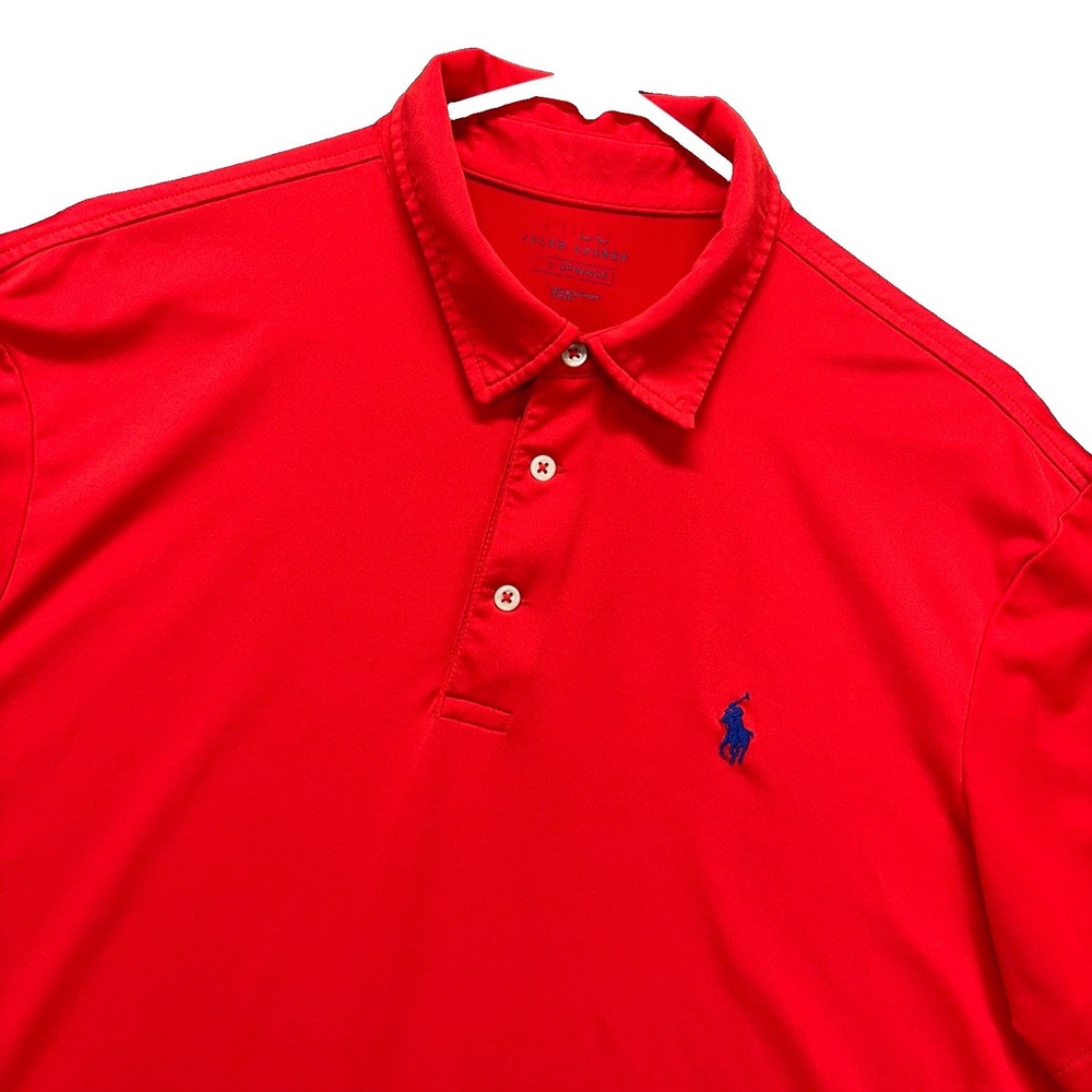 Polo Ralph Lauren Performance Polo Shirt Mens L Red Short Sleeve Golf Stretch